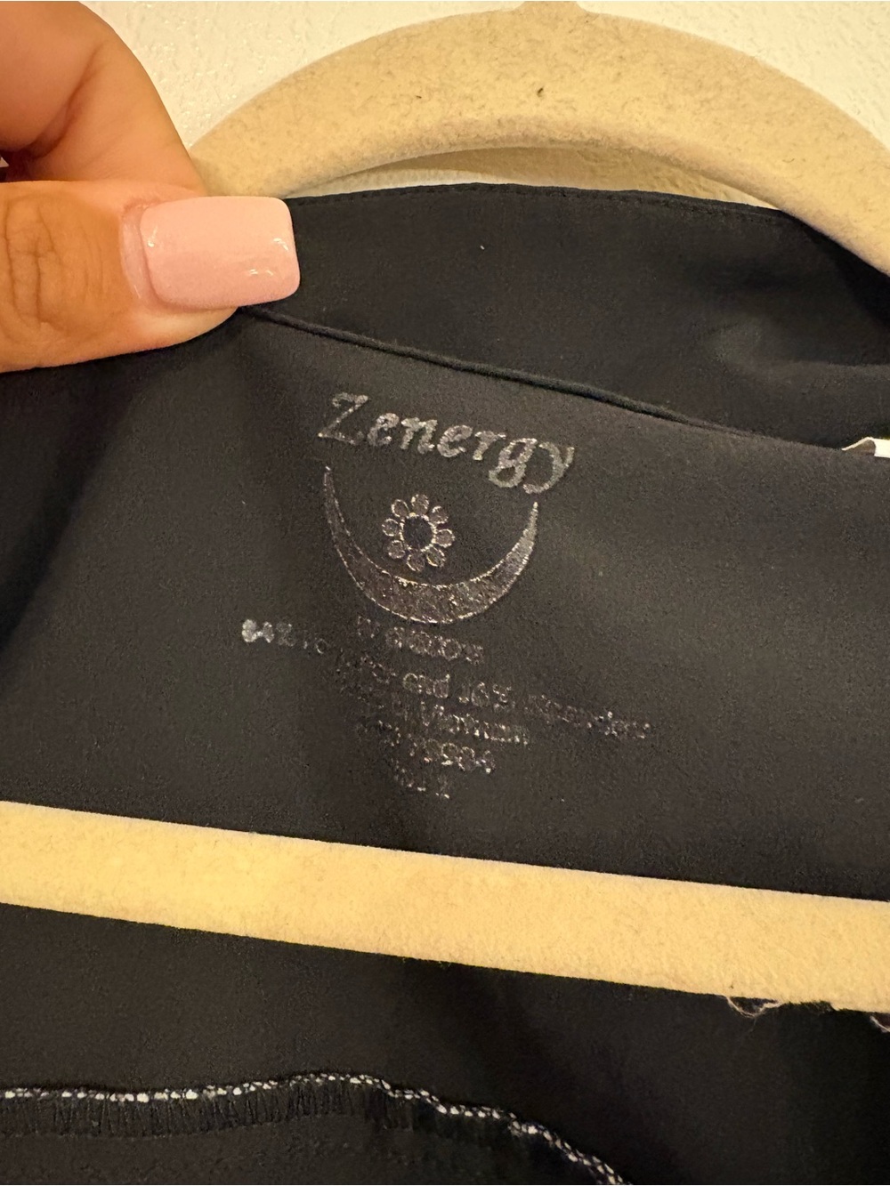 Zenergy Black Zip-Front Jacket with White Piping Size 2 - Picture 2 of 4